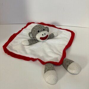 Baby Starters Sock Monkey Security Blanket Lovey Plush Toy White Red 2011